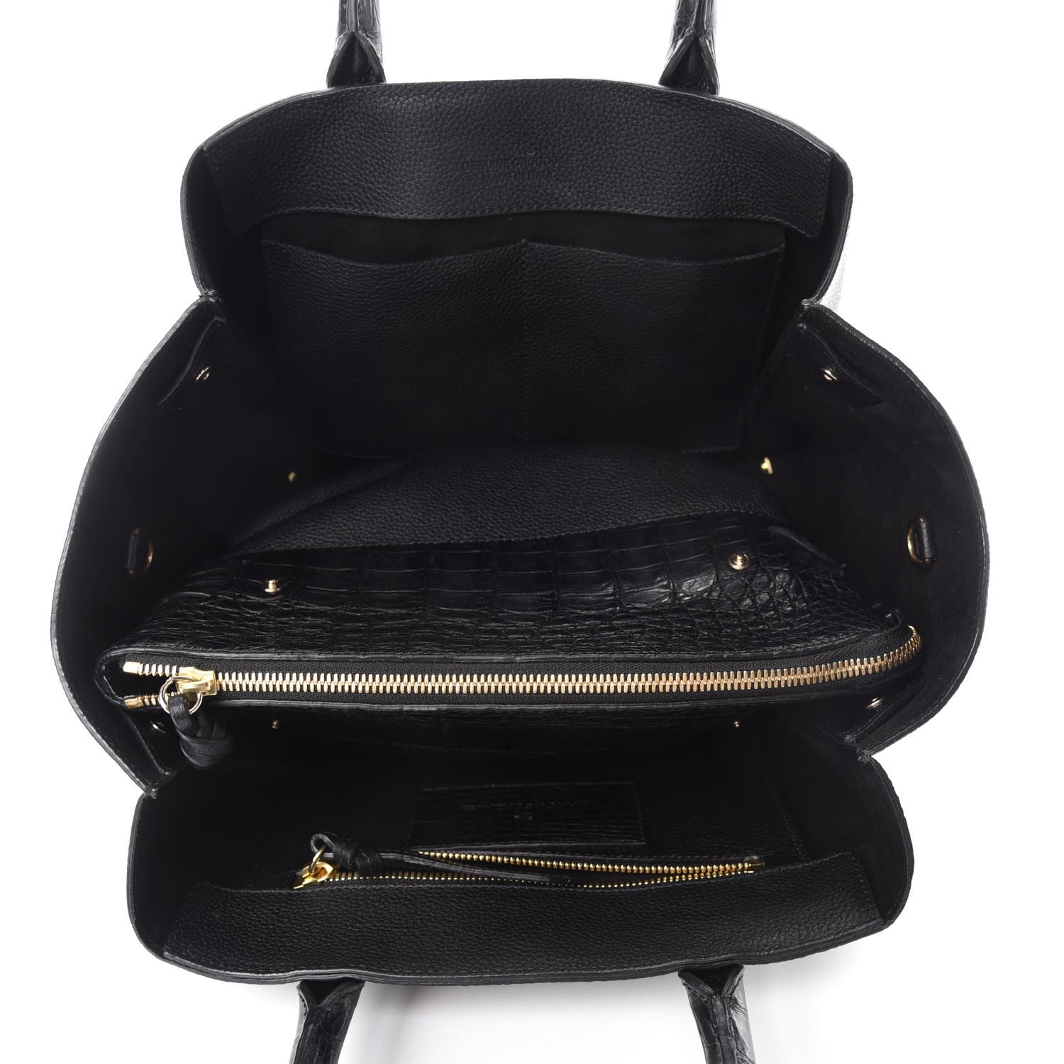 Nancy Gonzalez Calfskin Crocodile Cristie Satchel Black 5 of 11