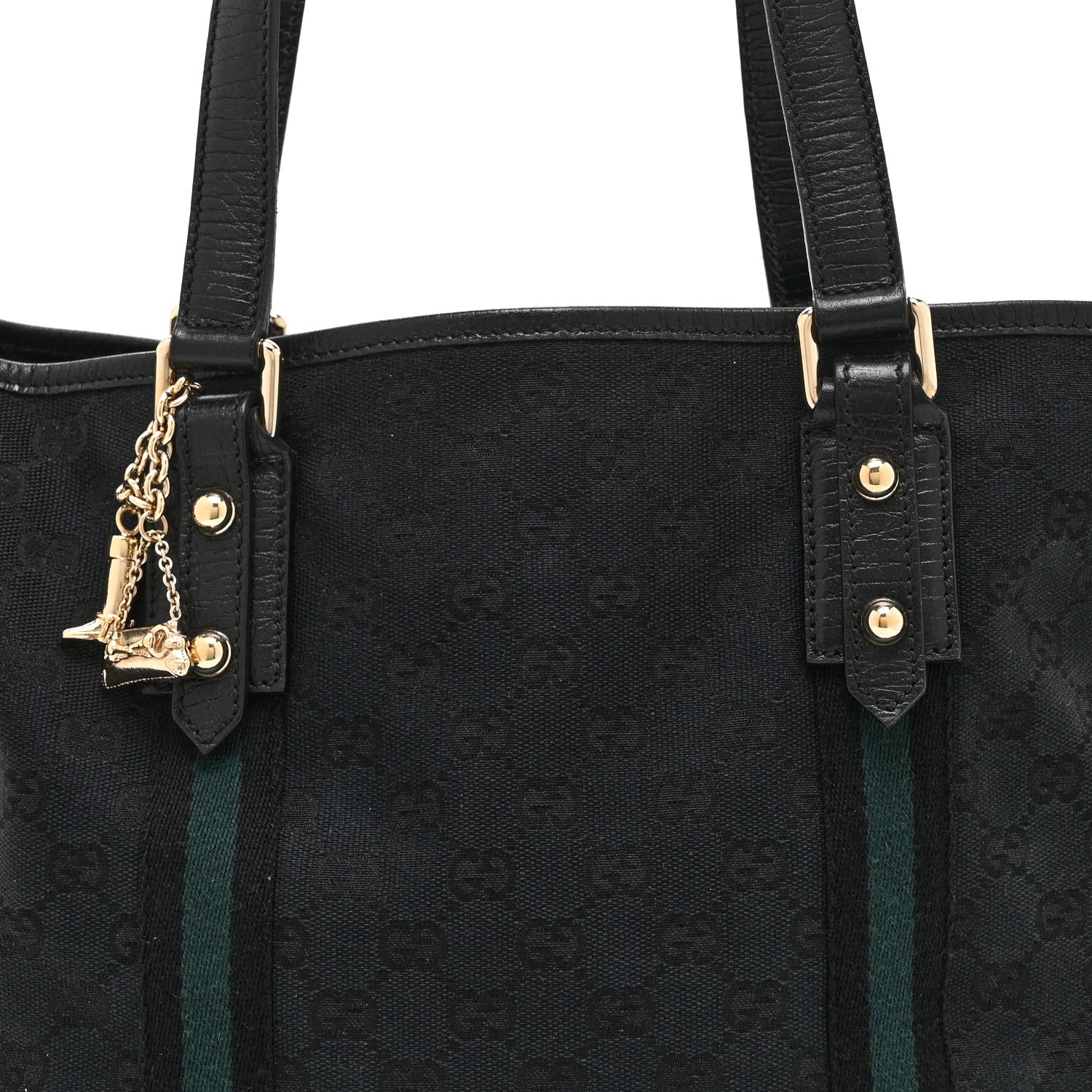 Gucci Denim Monogram Medium Jolicoeur Tote Black 8 of 10