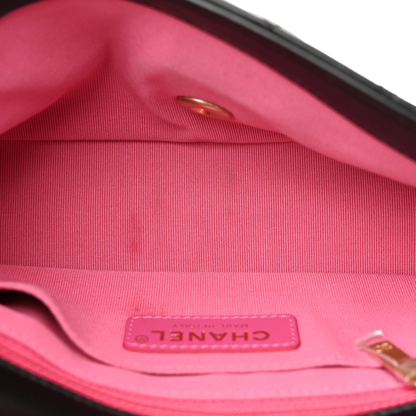 Lambskin Resin Quilted Mini Rectangular Pearl Samba Flap Black