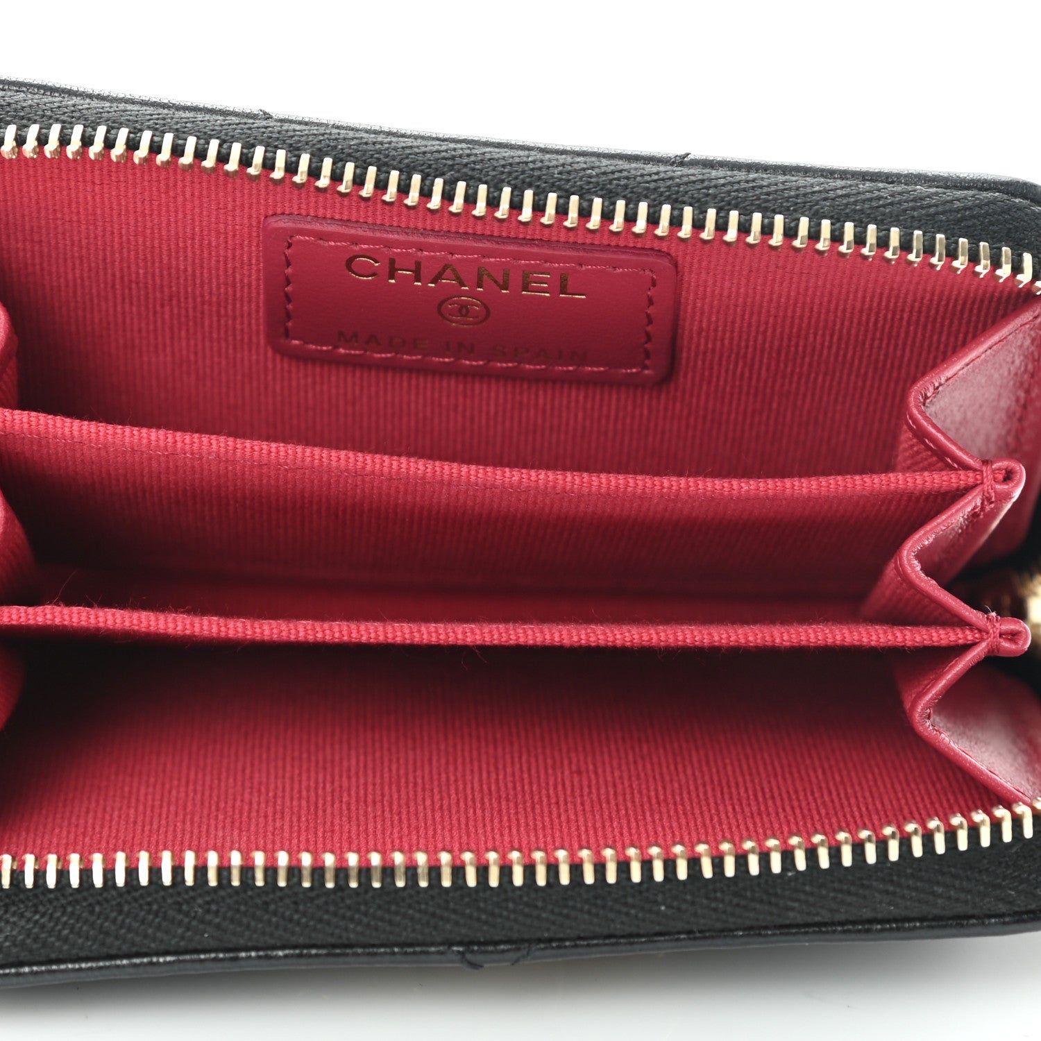 Chanel Lambskin Quilted Chanel 19 Zip Around Coin Purse Wallet Black 5 of 9