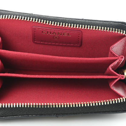 Chanel Lambskin Quilted Chanel 19 Zip Around Coin Purse Wallet Black 5 of 9