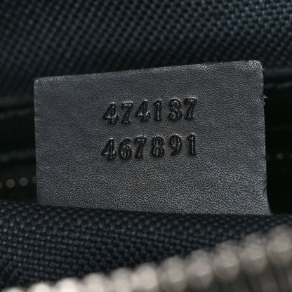 Gucci GG Supreme Monogram Appia Calfskin Web Flat Messenger Bag Black Grey 7 of 9