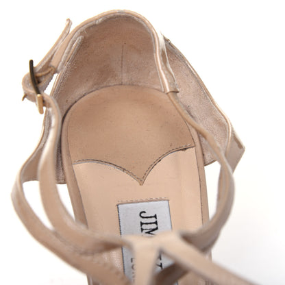 Jimmy Choo Patent Calfskin Lang Sandals 35 Sand 11 of 15