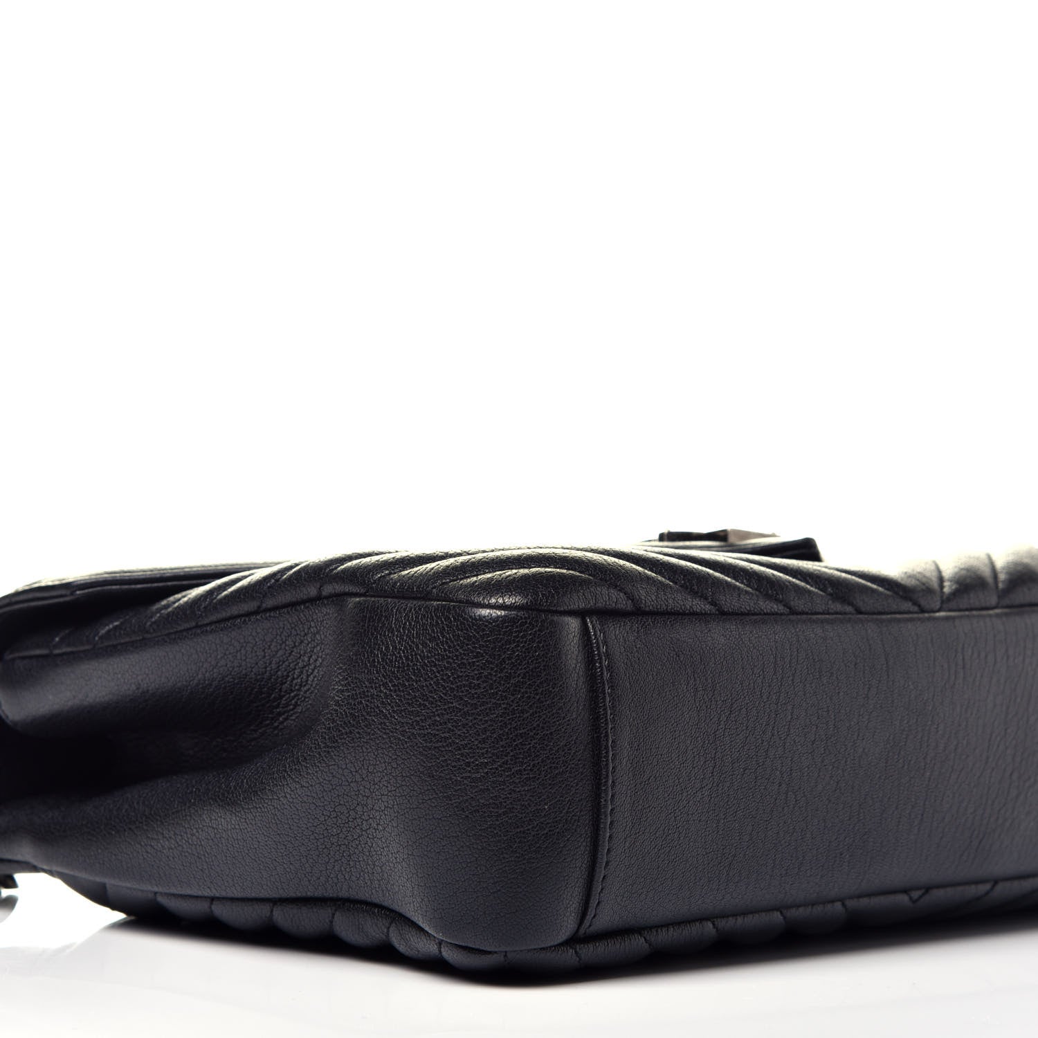 Saint Laurent Sheepskin Matelasse Chevron Monogram Large College Satchel Black 8 of 9