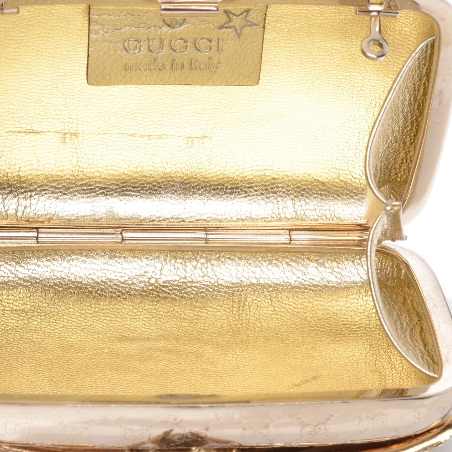 Metal Guccissima Dragonfly Minaudiere Clutch