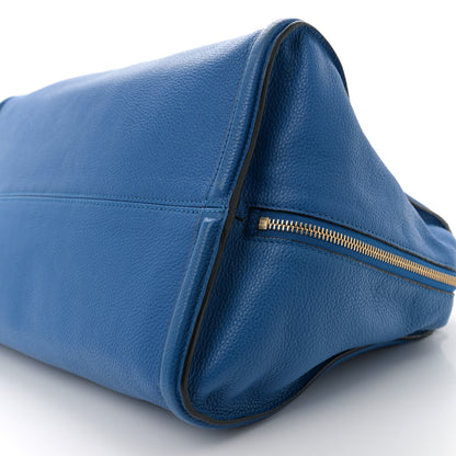 Alexander McQueen Pebbled Calfskin Large Skull Padlock Zip Around Tote Cobalt 10 of 11