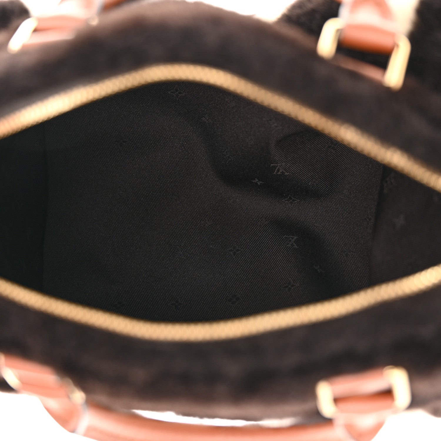 Louis Vuitton Shearling Monogram LV Ski Cozygram Speedy Bandouliere 25 Chocolate Cream 5 of 10