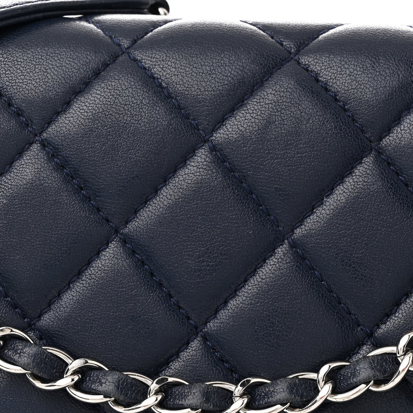 Sheepskin Quilted Vintage Mademoiselle Flap Dark Navy