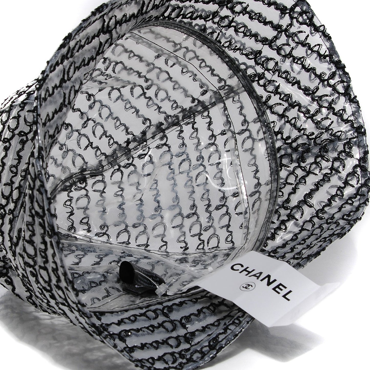 Polyurethane Logo Bucket Rain Hat M White Black