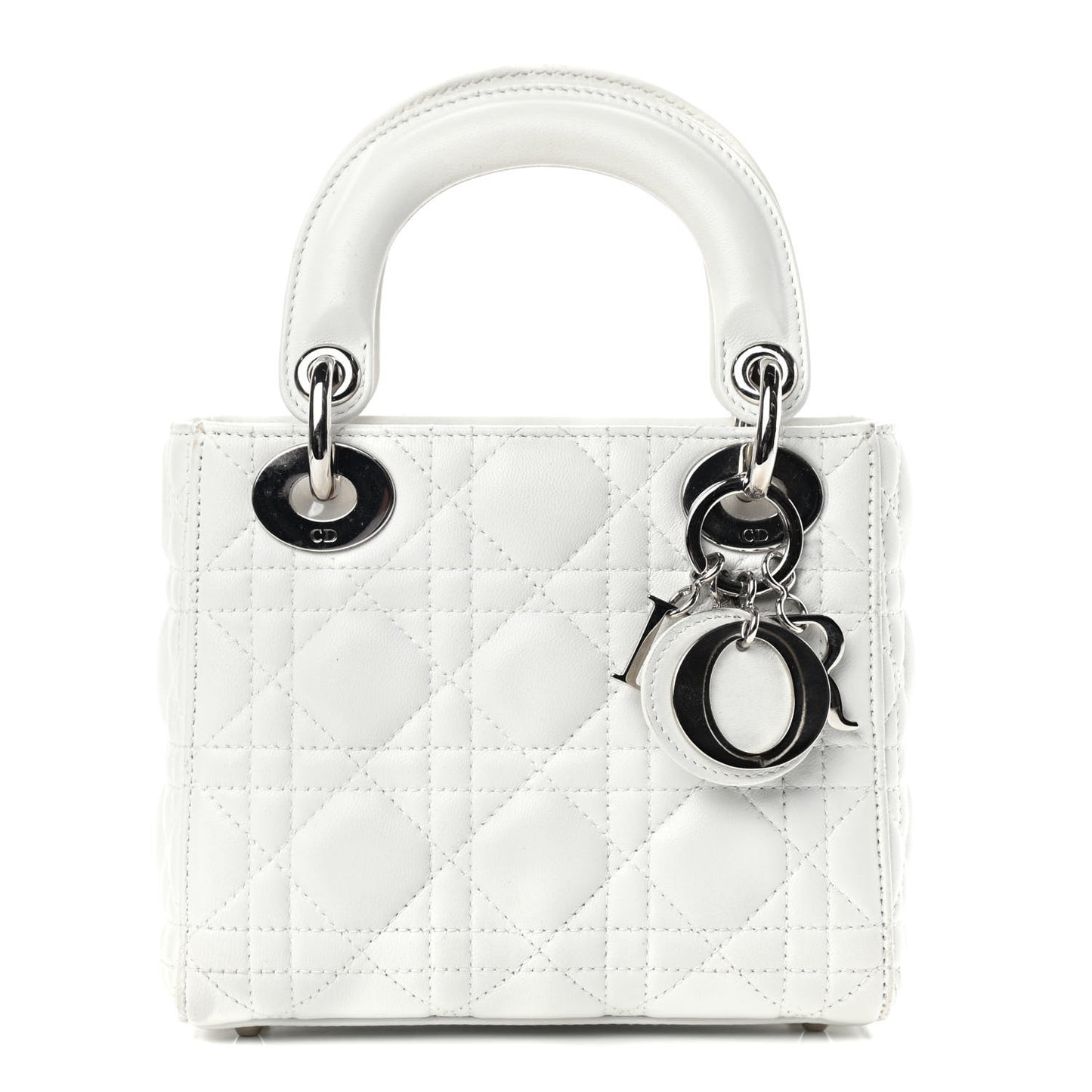 Lambskin Cannage Mini Lady Dior White