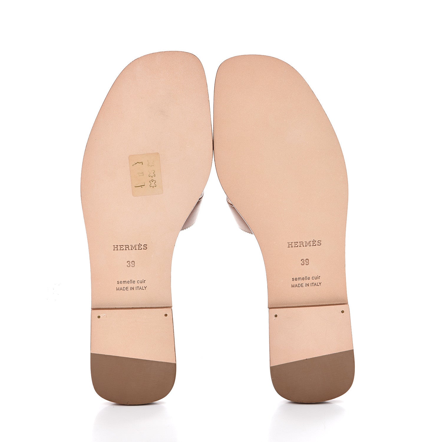 Hermes Box Calfskin Oran Sandals 39 Gold 5 of 9