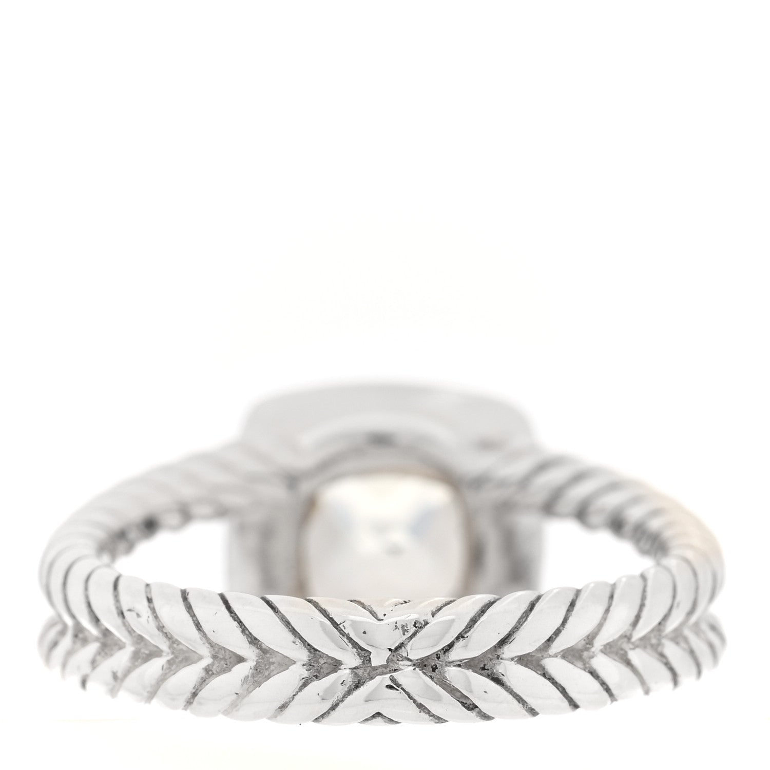 David Yurman Sterling Silver Diamond Prasiolite 7mm Petite Albion Ring 59 8.75 3 of 4