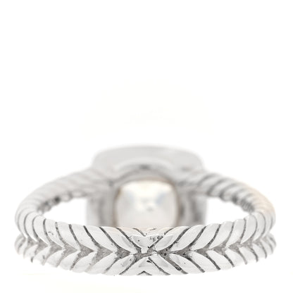 David Yurman Sterling Silver Diamond Prasiolite 7mm Petite Albion Ring 59 8.75 3 of 4