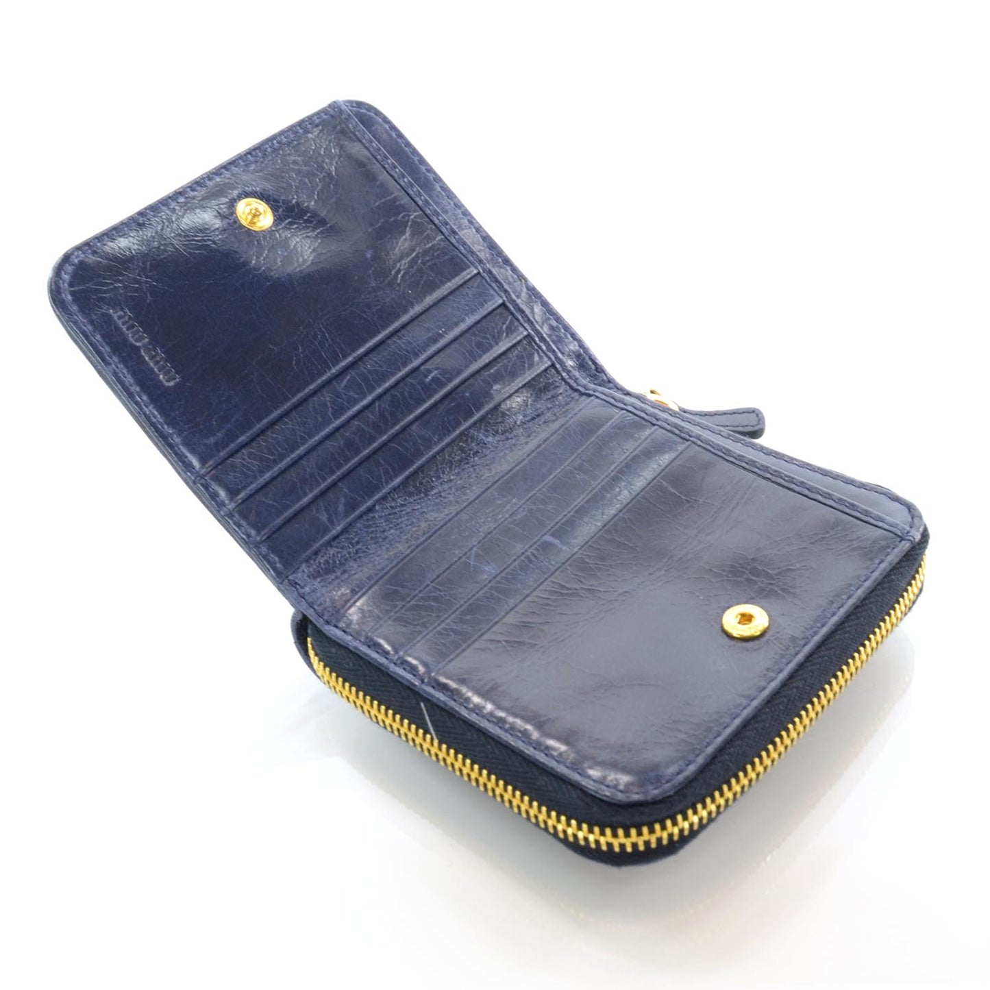 Matelasse Compact Wallet Blue