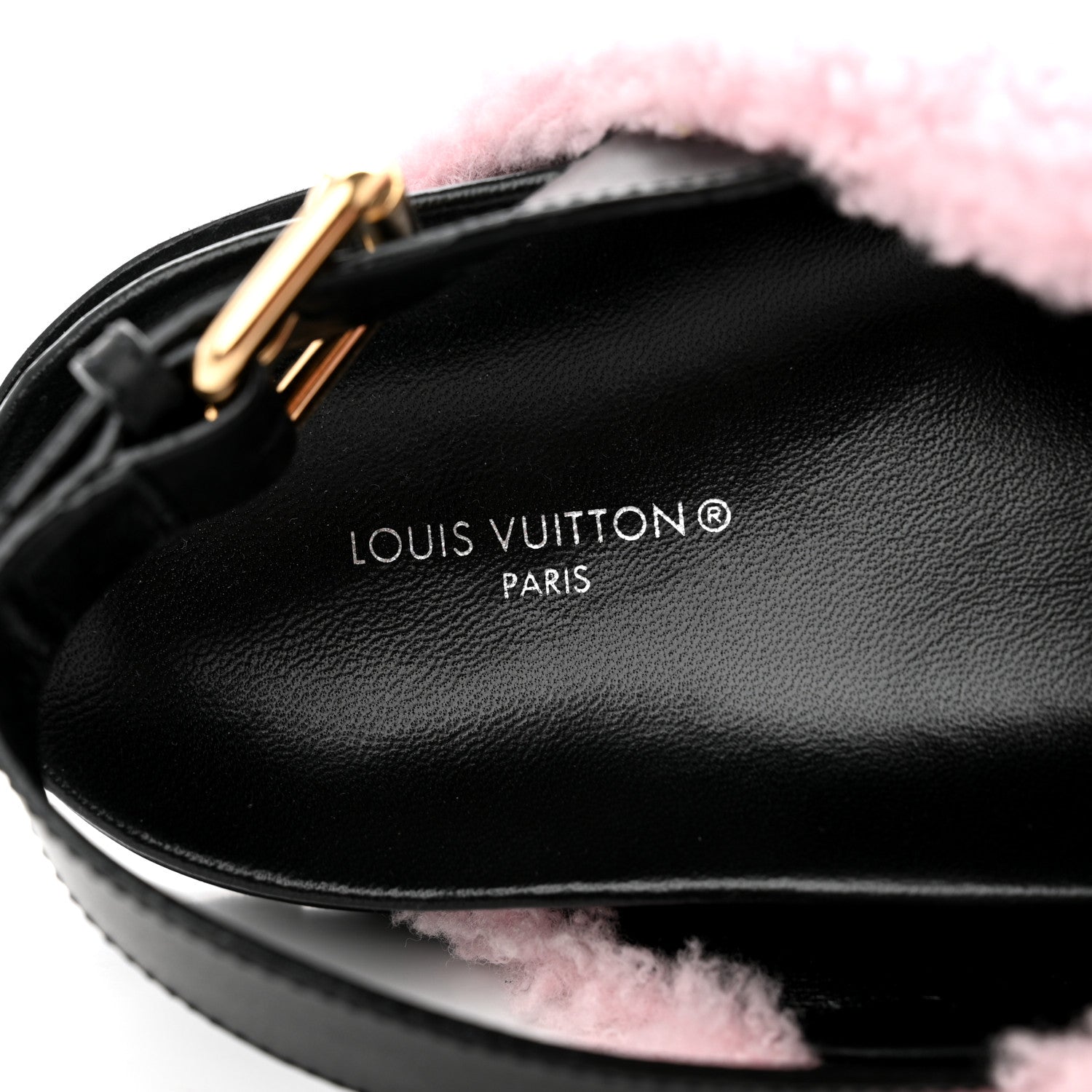 Louis Vuitton Shearling Paseo Flat Comfort Sandal 40 Rose Clair 7 of 8