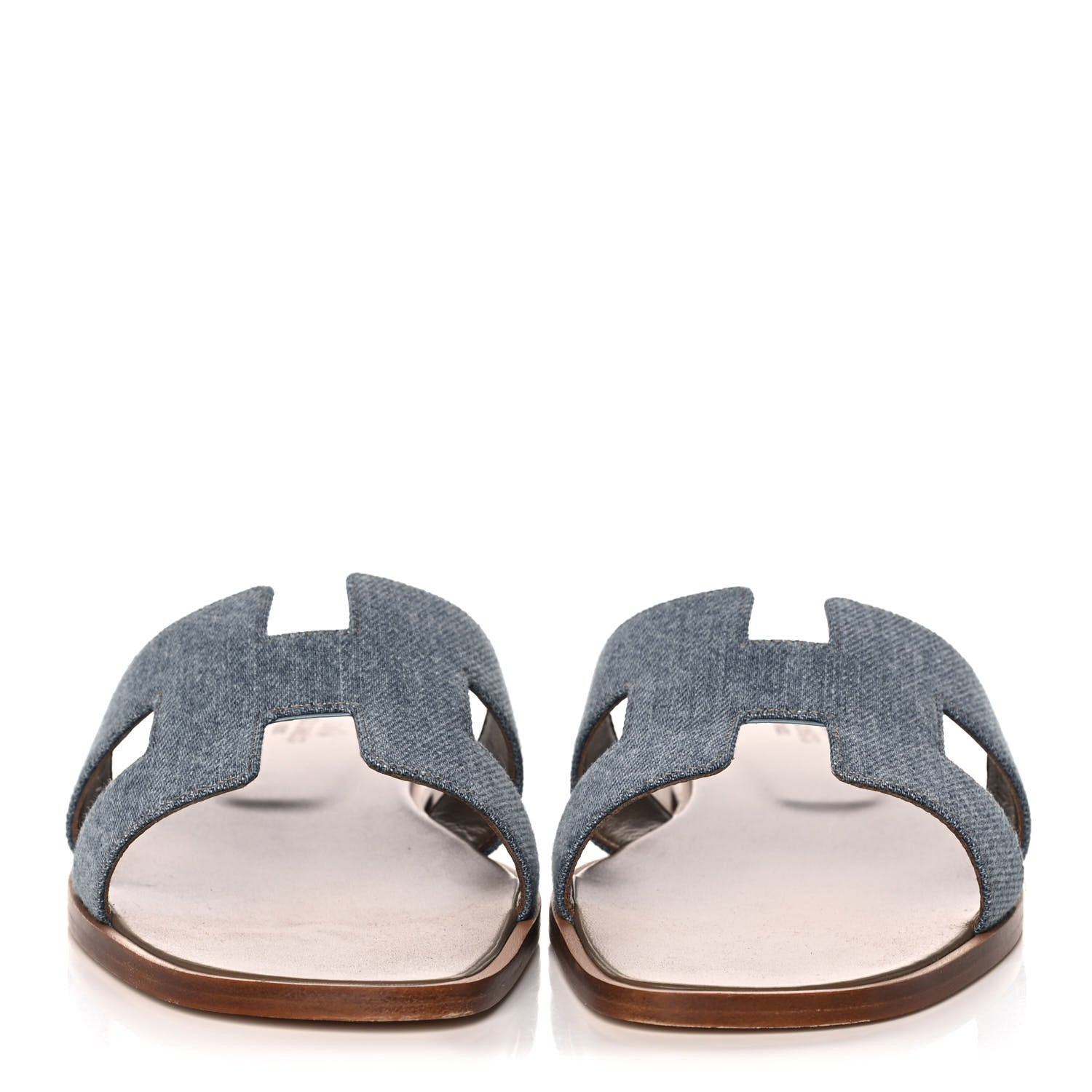 Hermes Denim Canvas Oran Sandals 40 Bleu Clair 2 of 9