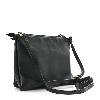 Gucci Calfskin Matelasse Small GG Marmont Double Zip Shoulder Bag Black 3 of 14