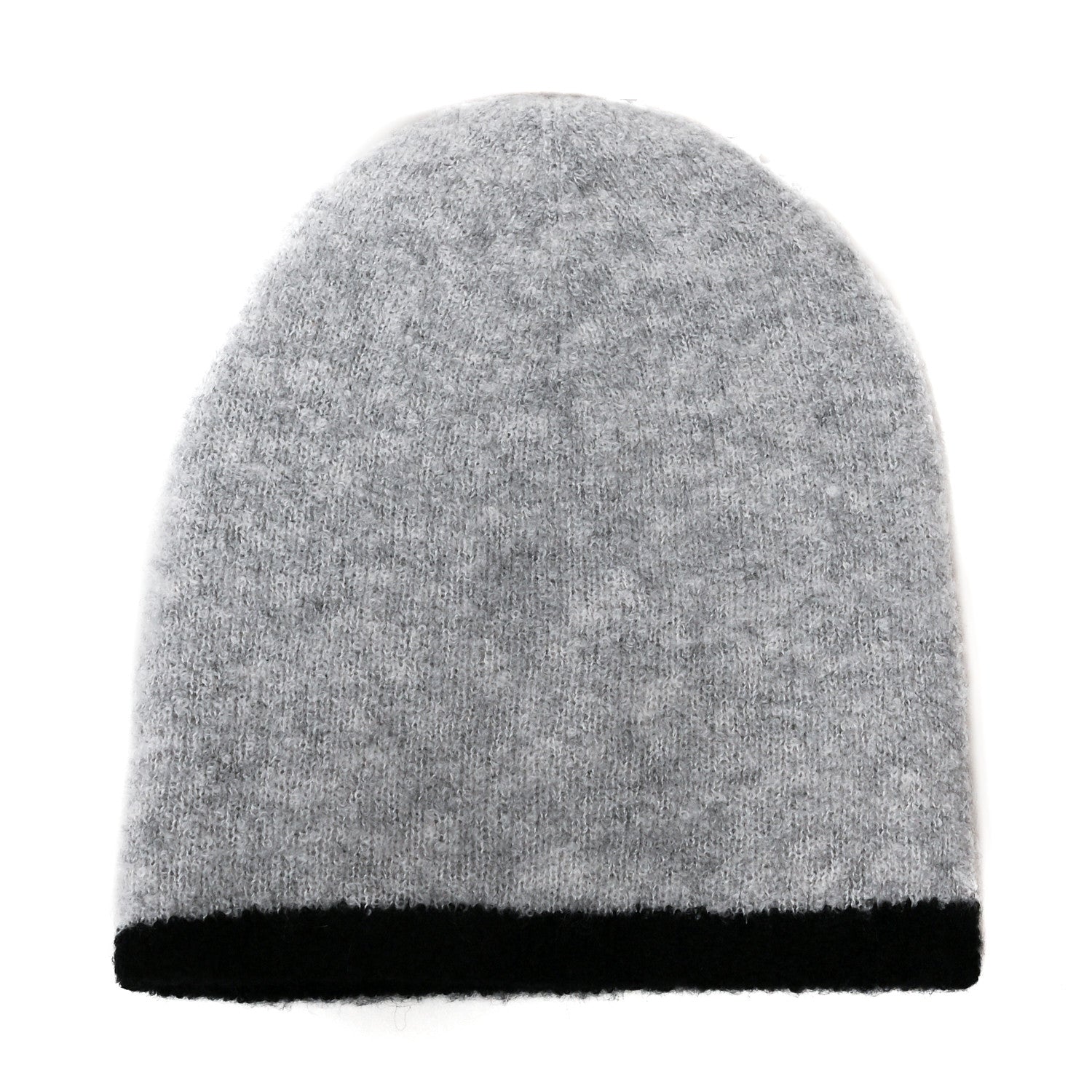 Chanel Cashmere Silk CC Beanie Hat Grey Black 3 of 5
