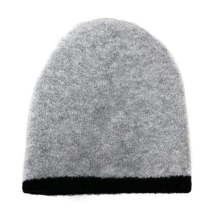 Chanel Cashmere Silk CC Beanie Hat Grey Black 3 of 5