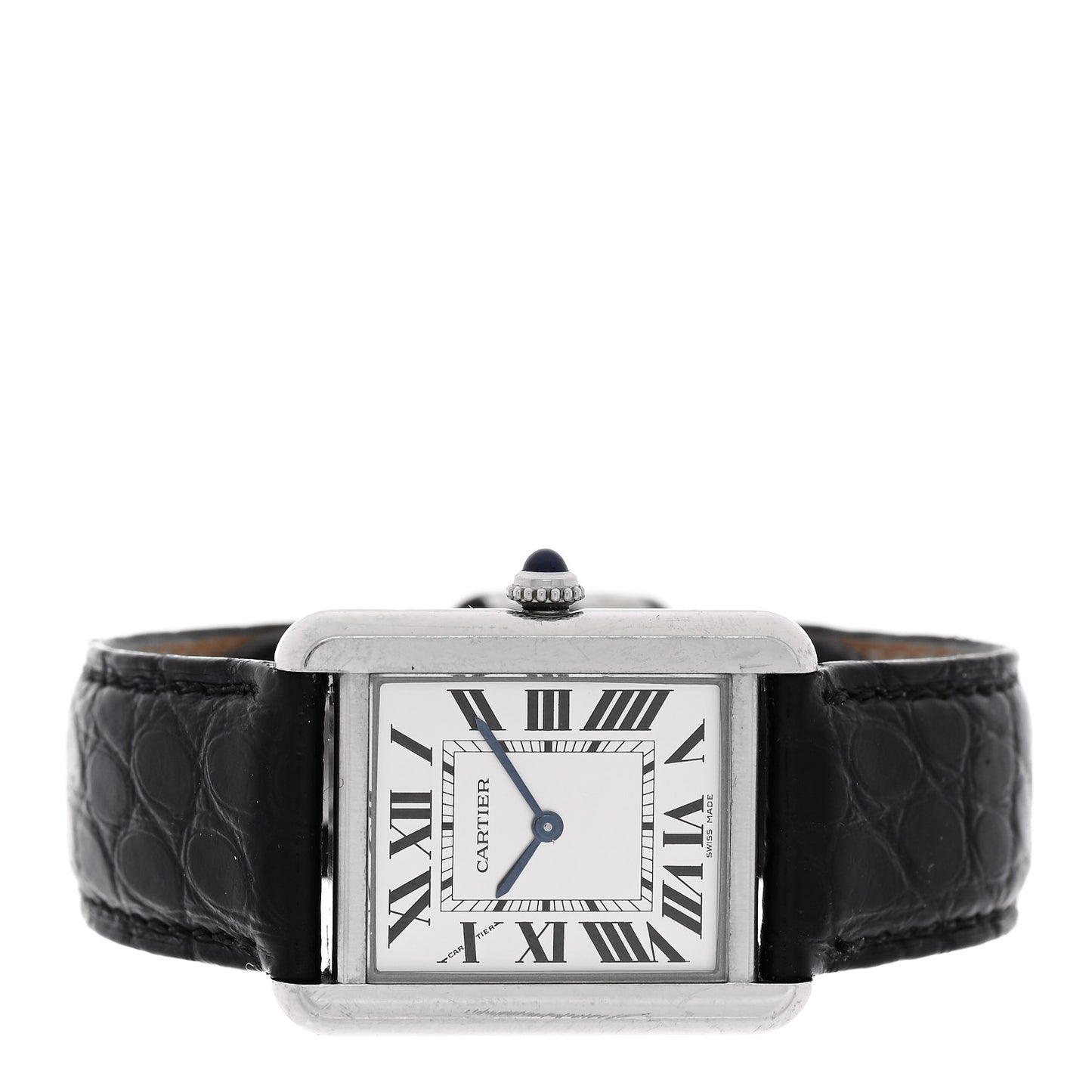 Stainless Steel Alligator 24mm Tank Solo Quartz Watch