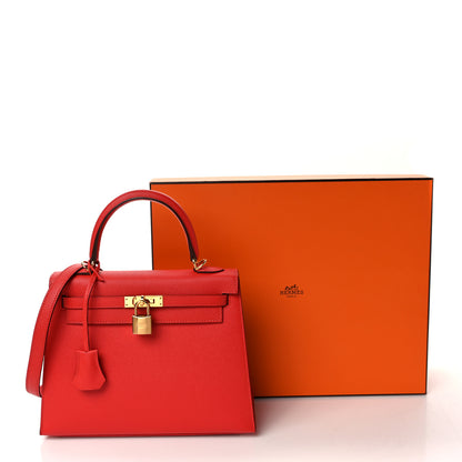 Hermes Epsom Kelly Sellier 25 Rouge Tomate 10 of 10