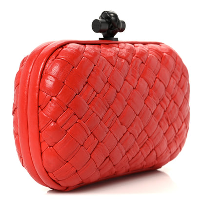 Bottega Veneta Nappa Intrecciato Knot Clutch Red 3 of 7