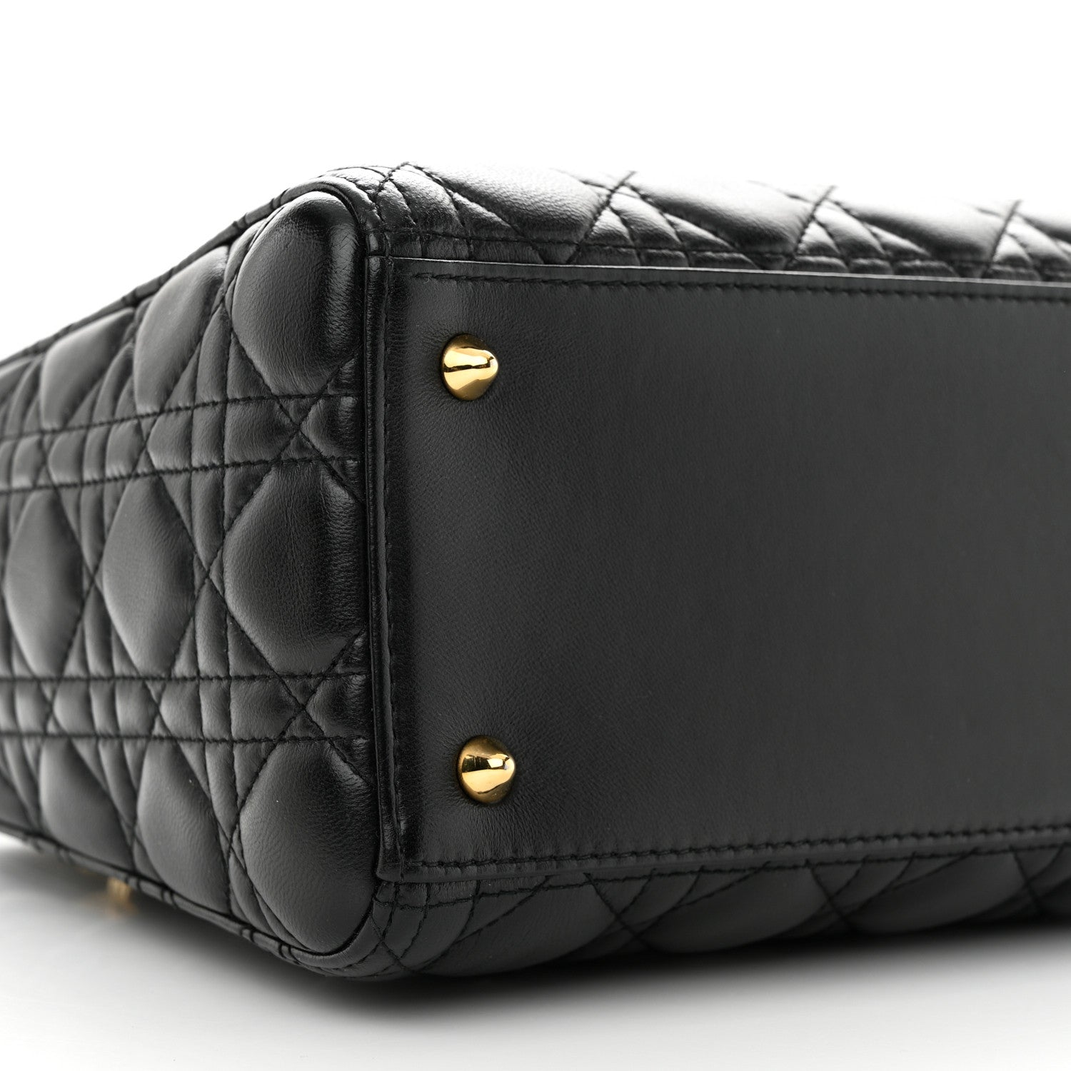Christian Dior Lambskin Cannage Medium Lady Dior Black 9 of 10