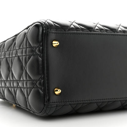 Christian Dior Lambskin Cannage Medium Lady Dior Black 9 of 10