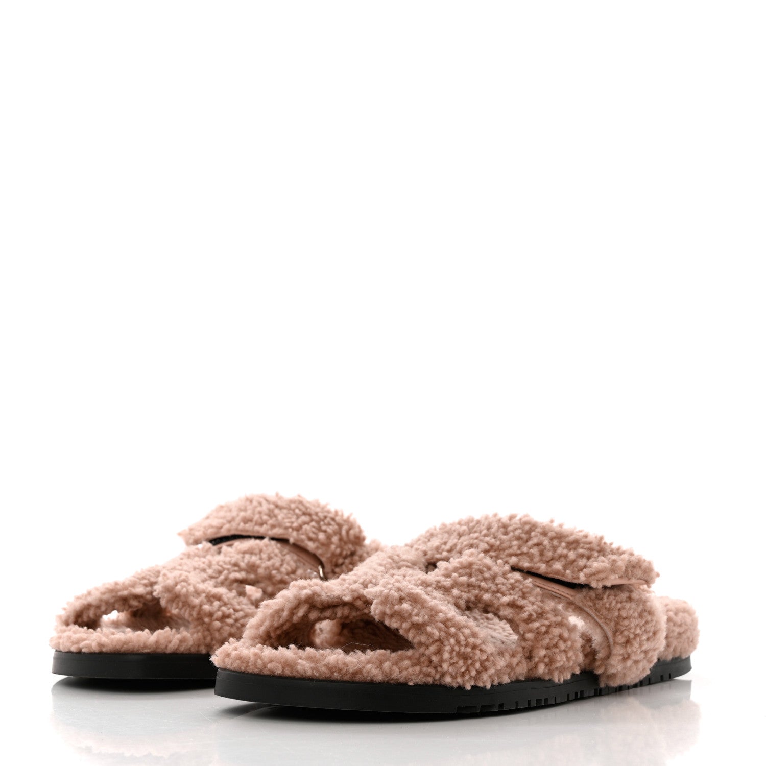 Hermes Woolskin Womens Chypre Sandals 40.5 Bois De Santal 3 of 12