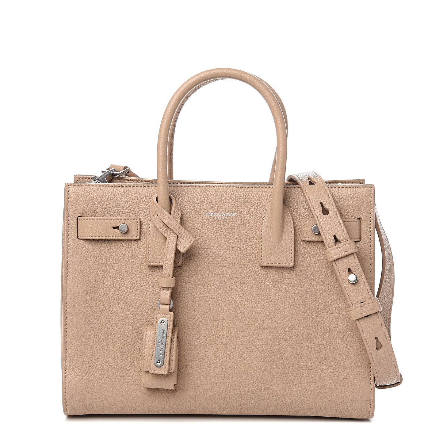 Grained Calfskin Baby Sac De Jour Souple Dark Beige