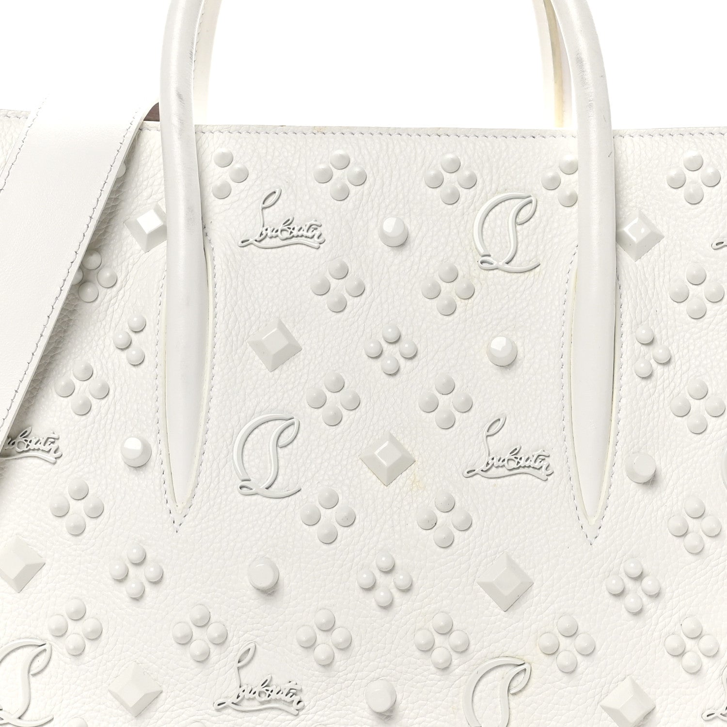 Christian Louboutin Calfskin Spikes Loubinthesky Medium Paloma White 8 of 13