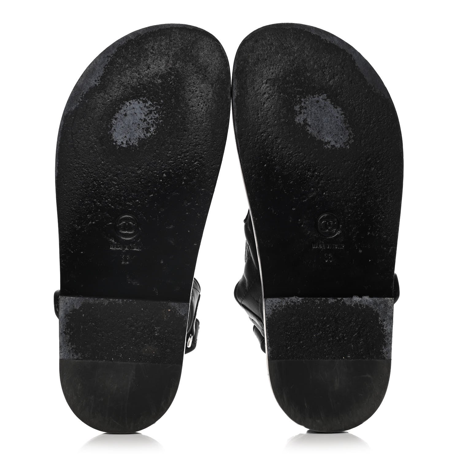 Chanel Lambskin Velcro Dad Sandals 36 Black 7 of 15