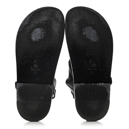 Chanel Lambskin Velcro Dad Sandals 36 Black 7 of 15