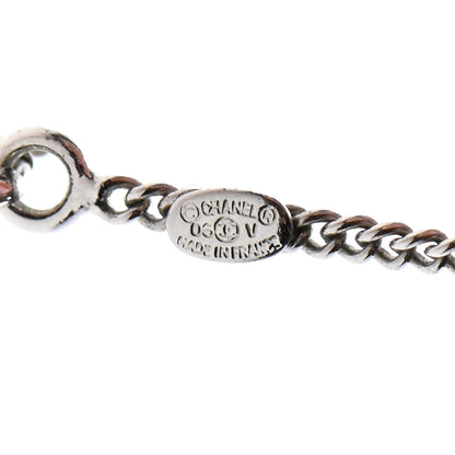 Chanel Crystal CC Pendant Necklace Silver 5 of 5