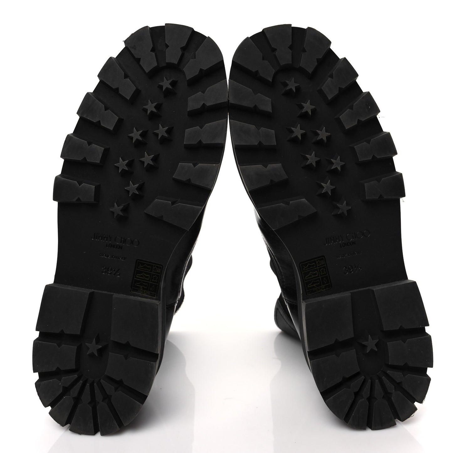 Vintage Calfskin Crystal Clayton Flat Boots 39.5 Black