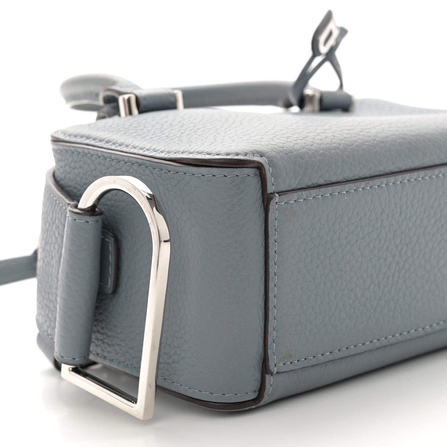 Delvaux Taurillon Soft Nano Cool Box Satchel Pacific 9 of 11