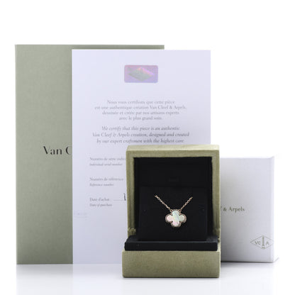 Van Cleef & Arpels 18K Rose Gold Gray Mother of Pearl Vintage Alhambra Pendant Necklace 6 of 6