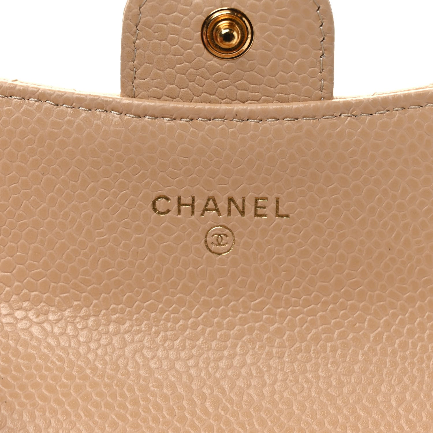Chanel Caviar Quilted Flap Card Holder Wallet Beige 6 of 8