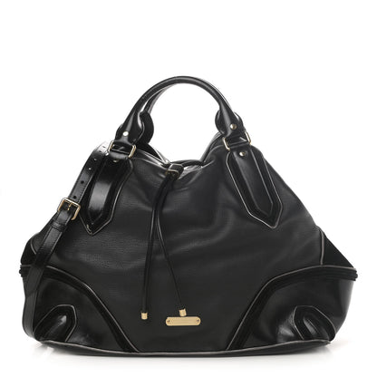 Burberry Prorsum Suede Earlsburn Mixed Media Tote Black 1 of 4