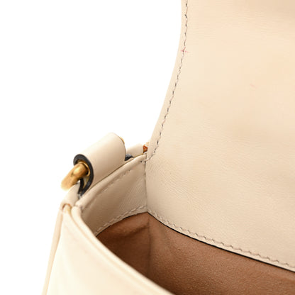 Gucci Calfskin Matelasse Mini GG Marmont Top Handle Shoulder Bag White 12 of 16