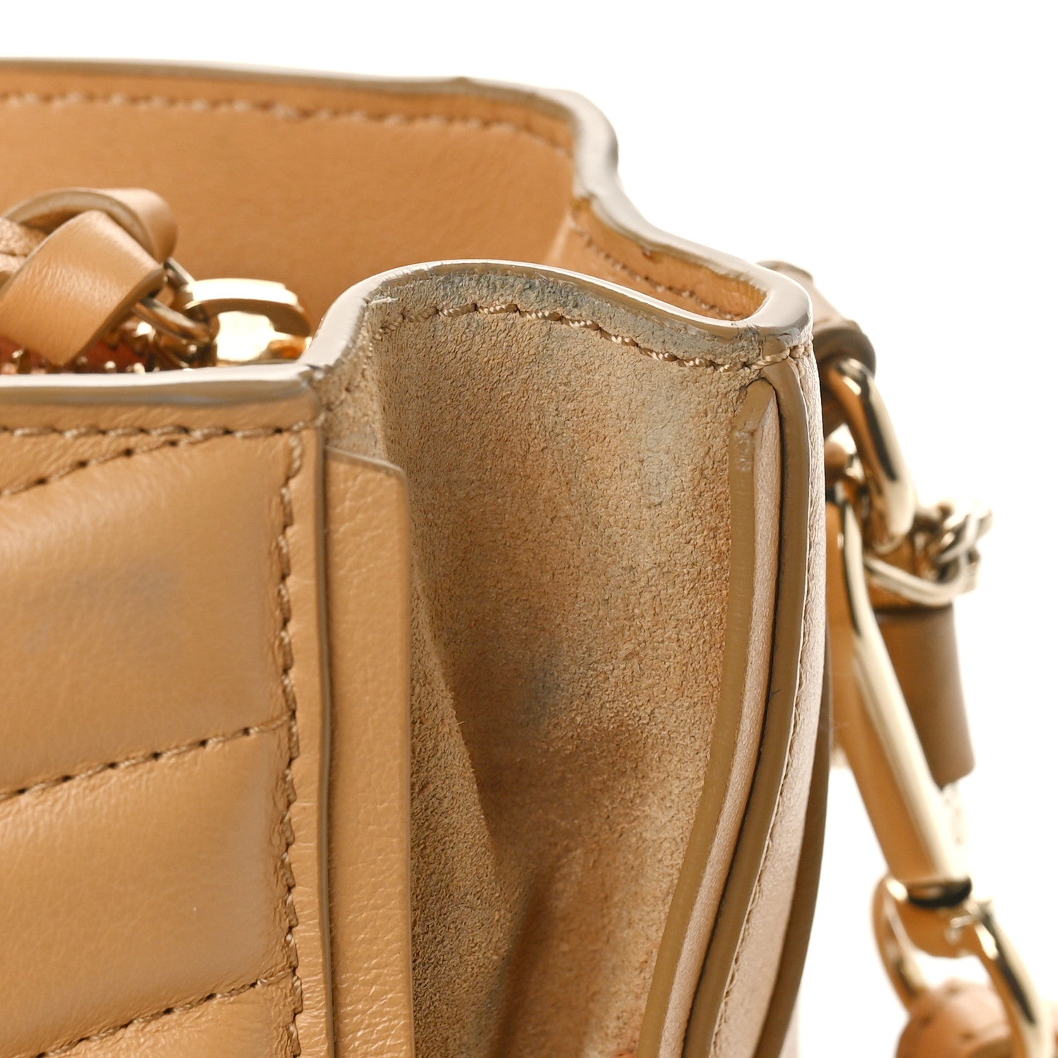 Chloe Smooth Calfskin Quilted Small Faye Day Shoulder Bag Bleached Brown 10 of 10