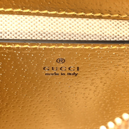 Gucci GG Supreme Monogram Lame Textured Dollar Calfskin Mini Ophidia Chain Bag Beige Ebony Gold 6 of 8