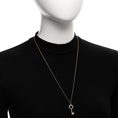 Tiffany 18K Rose Gold Small Open Round Key Pendant Necklace 2 of 5