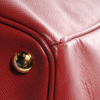 Prada Saffiano Lux Double Zip Top Handle Tote Fuoco 5 of 12