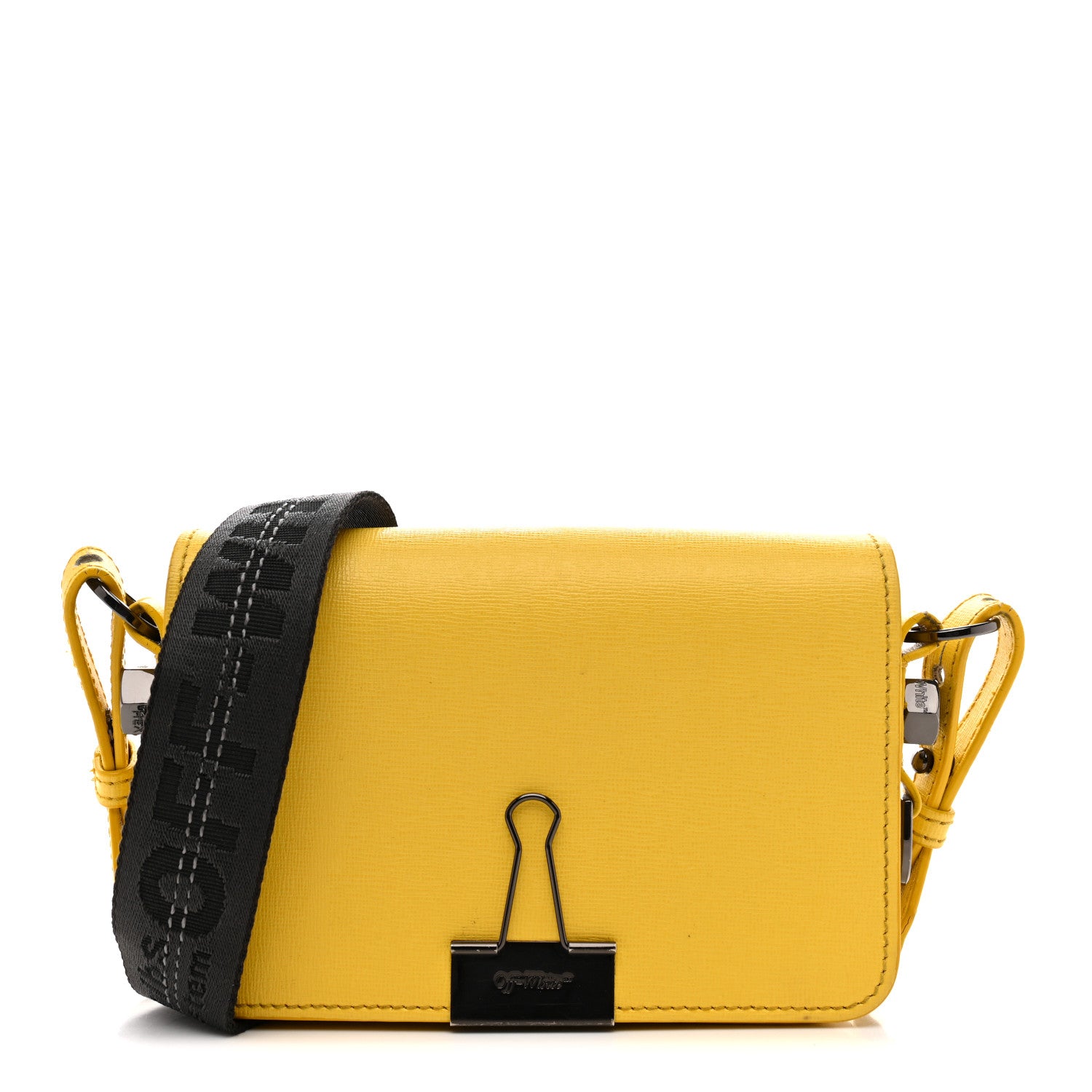 Off-White Calfskin Mini Binder Clip Bag Yellow 1 of 15