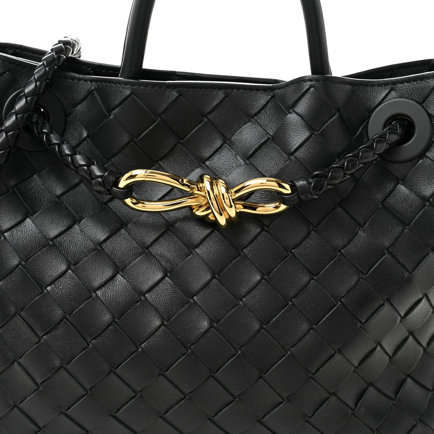 Nappa Intrecciato Small Andiamo Shoulder Bag Black