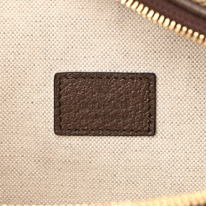 Gucci Monogram Jumbo GG Textured Dollar Calfskin Web Belt Bag Camel Ebony New Acero 6 of 10