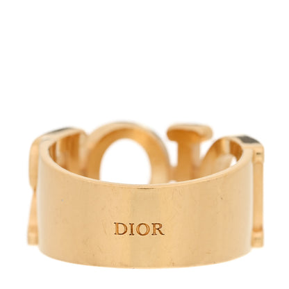 Christian Dior Metal Logo Ring L 53 6.25 Gold 4 of 5