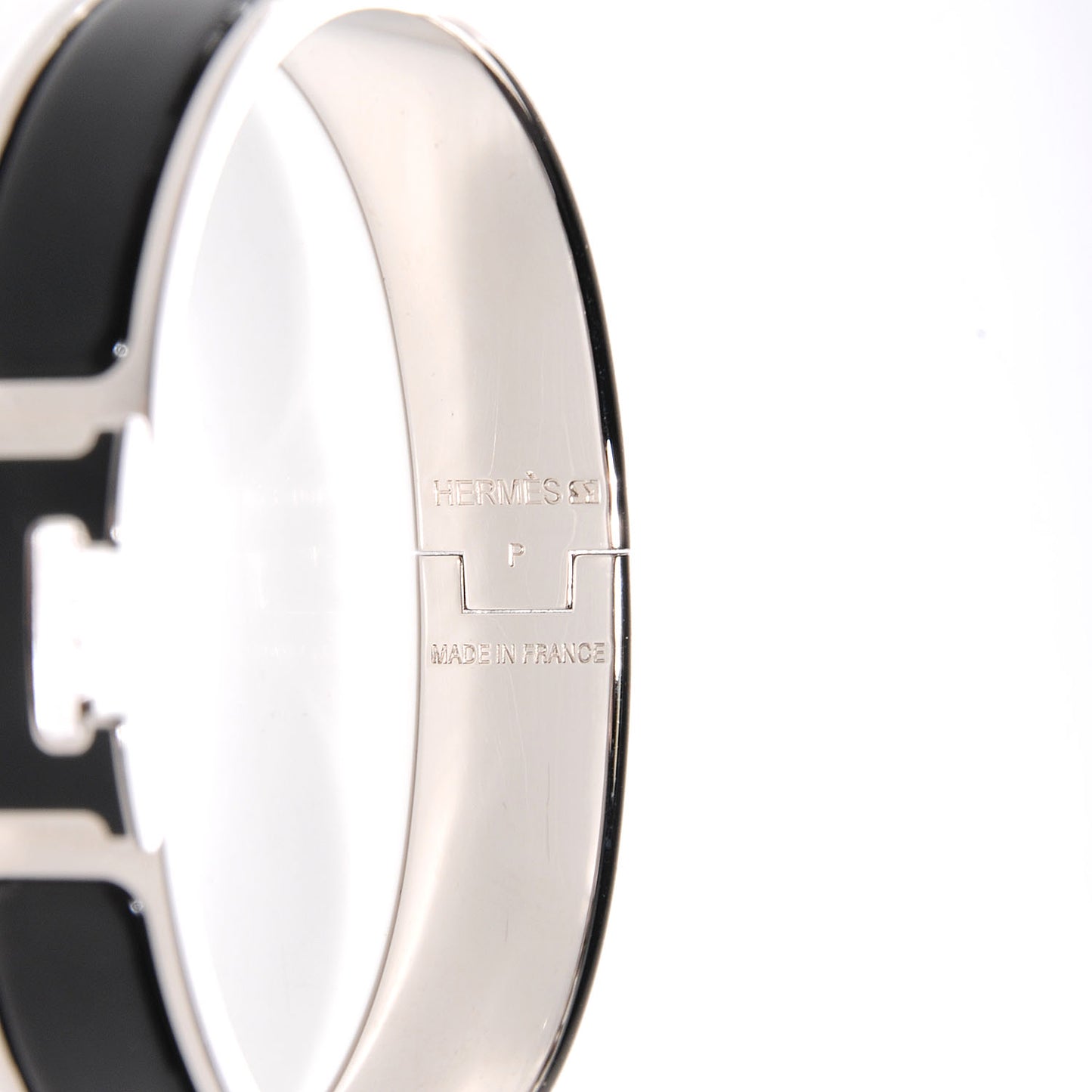 Enamel Narrow Clic Clac H Bracelet PM Black
