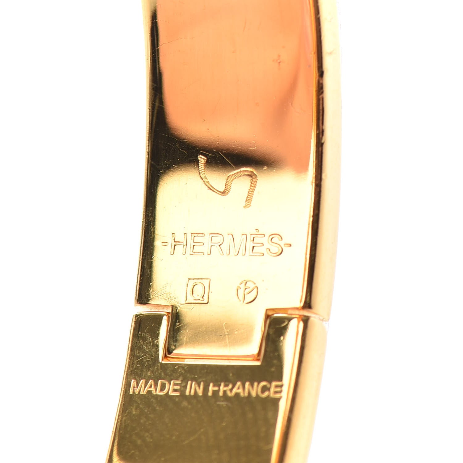 Hermes Enamel Narrow Clic Clac H Bracelet GM Jaune Madras 4 of 4